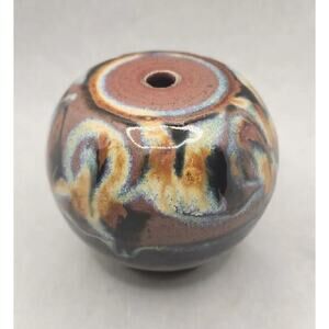 Mid Century Modern Bud Vase Vintage Pottery Glazed Signed RB U215